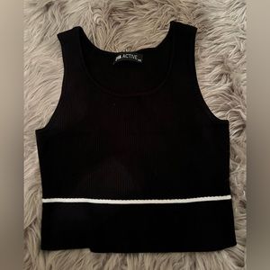 Zyia crop top black with white stripe